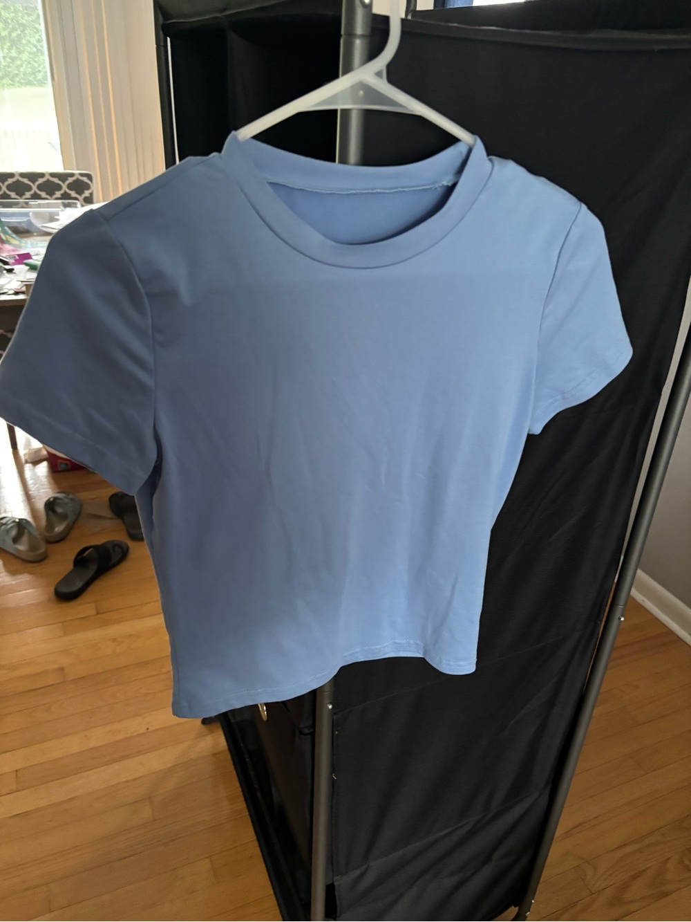 SHEIN Light Blue Short Sleeve Crewneck Tee